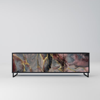 Mobile TV GOLDEN TIDES a 3 ante con finitura nera