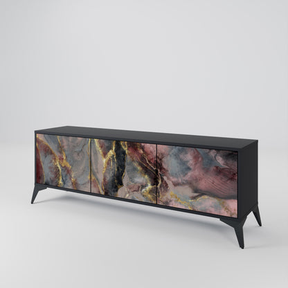 Mobile TV GOLDEN TIDES a 3 ante con finitura nera