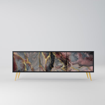 Mobile TV GOLDEN TIDES a 3 ante con finitura nera