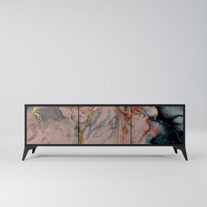 Mobile TV a 3 ante GILDED SWIRLS in finitura nera