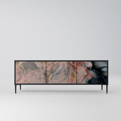 Mobile TV a 3 ante GILDED SWIRLS in finitura nera