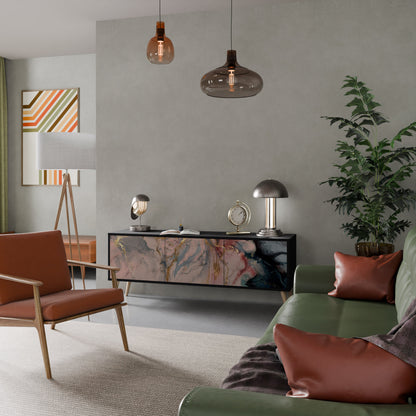 Mobile TV a 3 ante GILDED SWIRLS in finitura nera