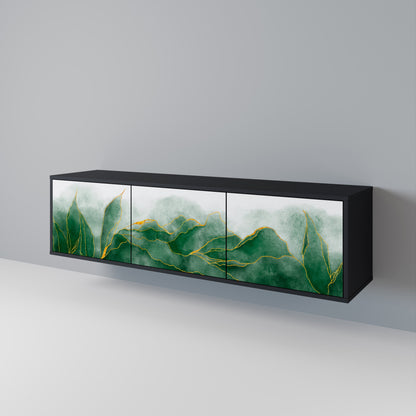 Mobile TV EXPENSIVE NATURE a 3 ante con finitura nera