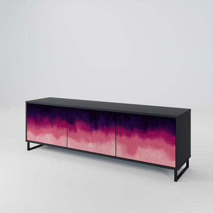 Mobile TV AURORA BOREALIS a 3 ante in finitura nera