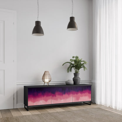 Mobile TV AURORA BOREALIS a 3 ante in finitura nera