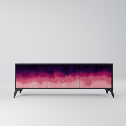 Mobile TV AURORA BOREALIS a 3 ante in finitura nera