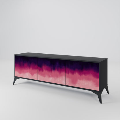 Mobile TV AURORA BOREALIS a 3 ante in finitura nera