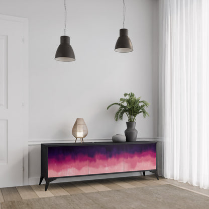 Mobile TV AURORA BOREALIS a 3 ante in finitura nera
