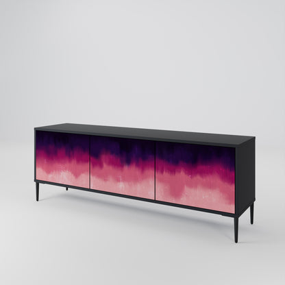 Mobile TV AURORA BOREALIS a 3 ante in finitura nera