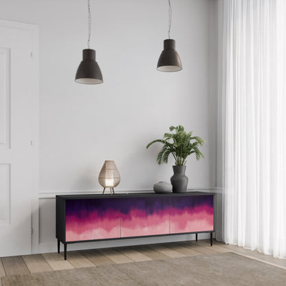 Mobile TV AURORA BOREALIS a 3 ante in finitura nera