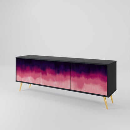 Mobile TV AURORA BOREALIS a 3 ante in finitura nera