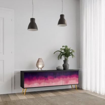 Mobile TV AURORA BOREALIS a 3 ante in finitura nera