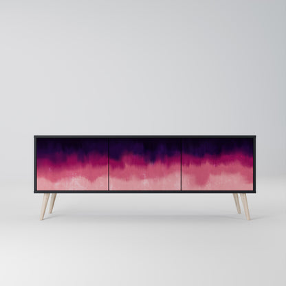 Mobile TV AURORA BOREALIS a 3 ante in finitura nera