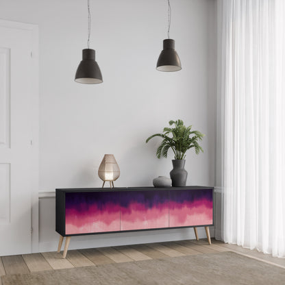 Mobile TV AURORA BOREALIS a 3 ante in finitura nera