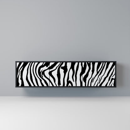 Mobile TV SPLENDID ZEBRA a 3 ante in finitura nera