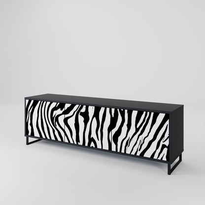 Mobile TV SPLENDID ZEBRA a 3 ante in finitura nera