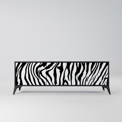 Mobile TV SPLENDID ZEBRA a 3 ante in finitura nera