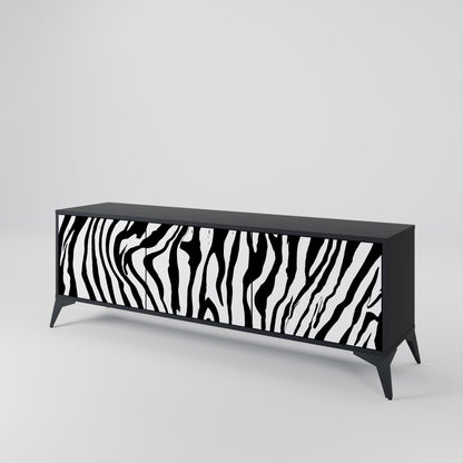 Mobile TV SPLENDID ZEBRA a 3 ante in finitura nera