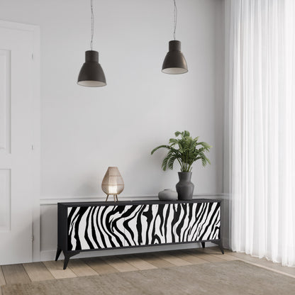 Mobile TV SPLENDID ZEBRA a 3 ante in finitura nera