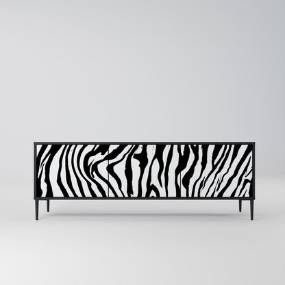 Mobile TV SPLENDID ZEBRA a 3 ante in finitura nera