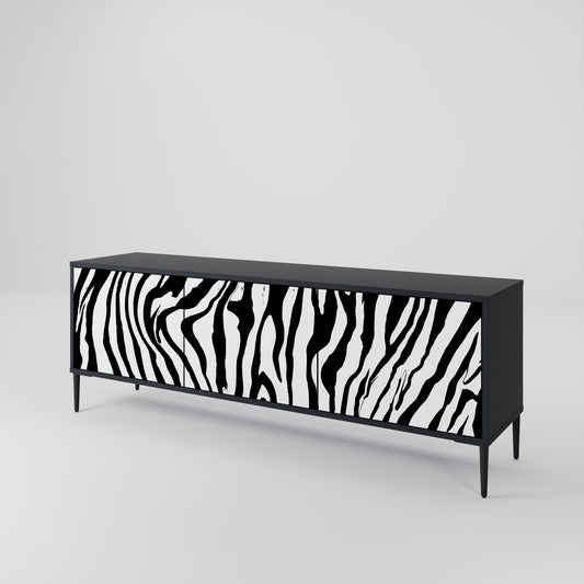 Mobile TV SPLENDID ZEBRA a 3 ante in finitura nera