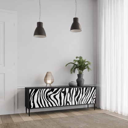 Mobile TV SPLENDID ZEBRA a 3 ante in finitura nera