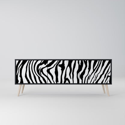 Mobile TV SPLENDID ZEBRA a 3 ante in finitura nera