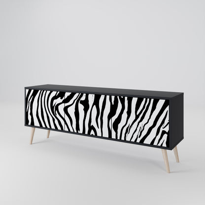 Mobile TV SPLENDID ZEBRA a 3 ante in finitura nera