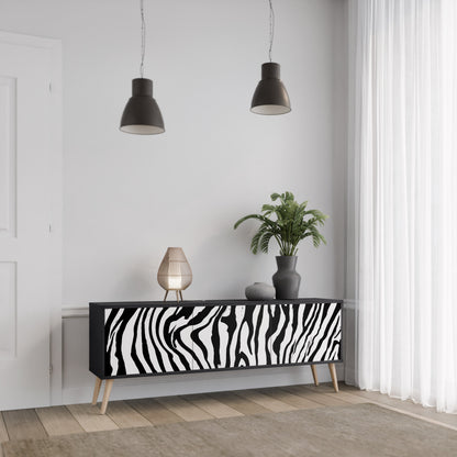 Mobile TV SPLENDID ZEBRA a 3 ante in finitura nera
