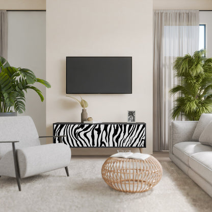 Mobile TV SPLENDID ZEBRA a 3 ante in finitura nera