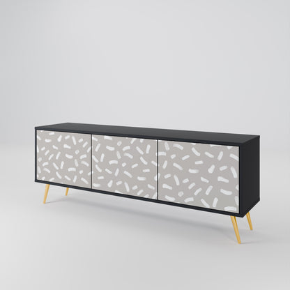PASSING SECONDS Mobile TV a 3 ante con finitura nera