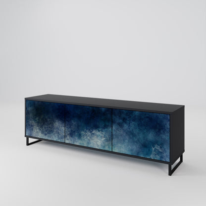 Mobile TV CELESTIAL FALL a 3 ante con finitura nera