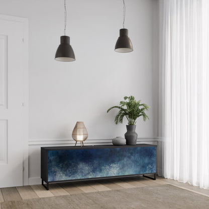 Mobile TV CELESTIAL FALL a 3 ante con finitura nera