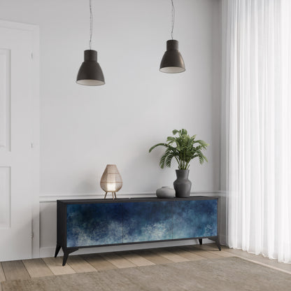 Mobile TV CELESTIAL FALL a 3 ante con finitura nera