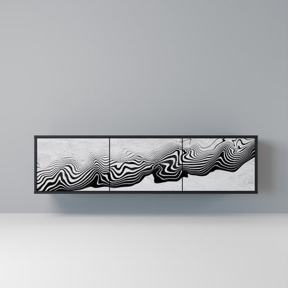 Mobile TV MONOCHROME MIRAGE a 3 ante in finitura nera