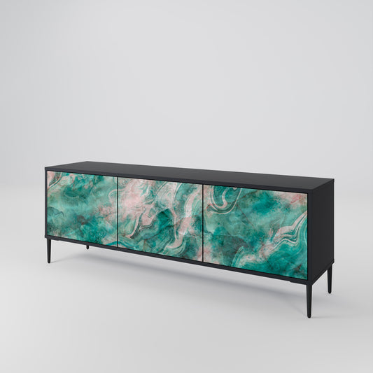 Mobile TV ABSTRACT ALCHEMY a 3 ante con finitura nera