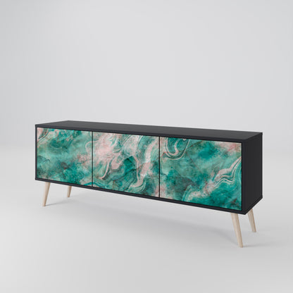 Mobile TV ABSTRACT ALCHEMY a 3 ante con finitura nera