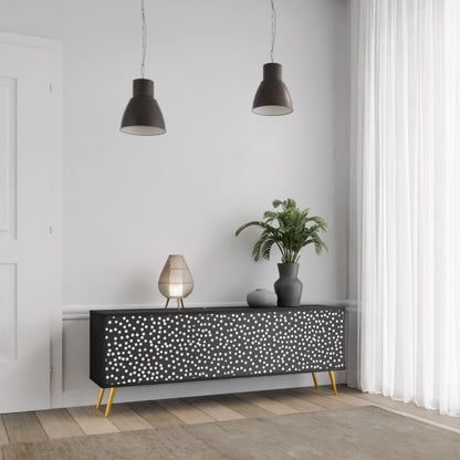 Mobile TV BLINDING LIGHTS a 3 ante con finitura nera