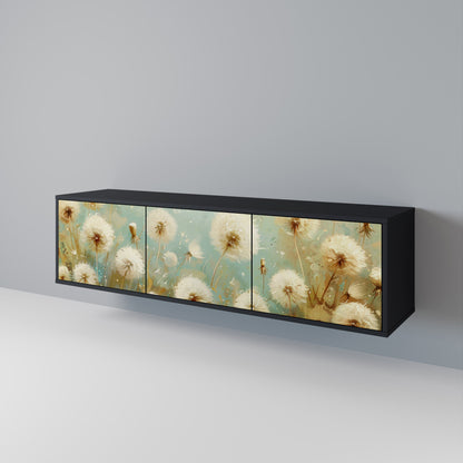 Mobile TV DREAMY MEADOW a 3 ante con finitura nera
