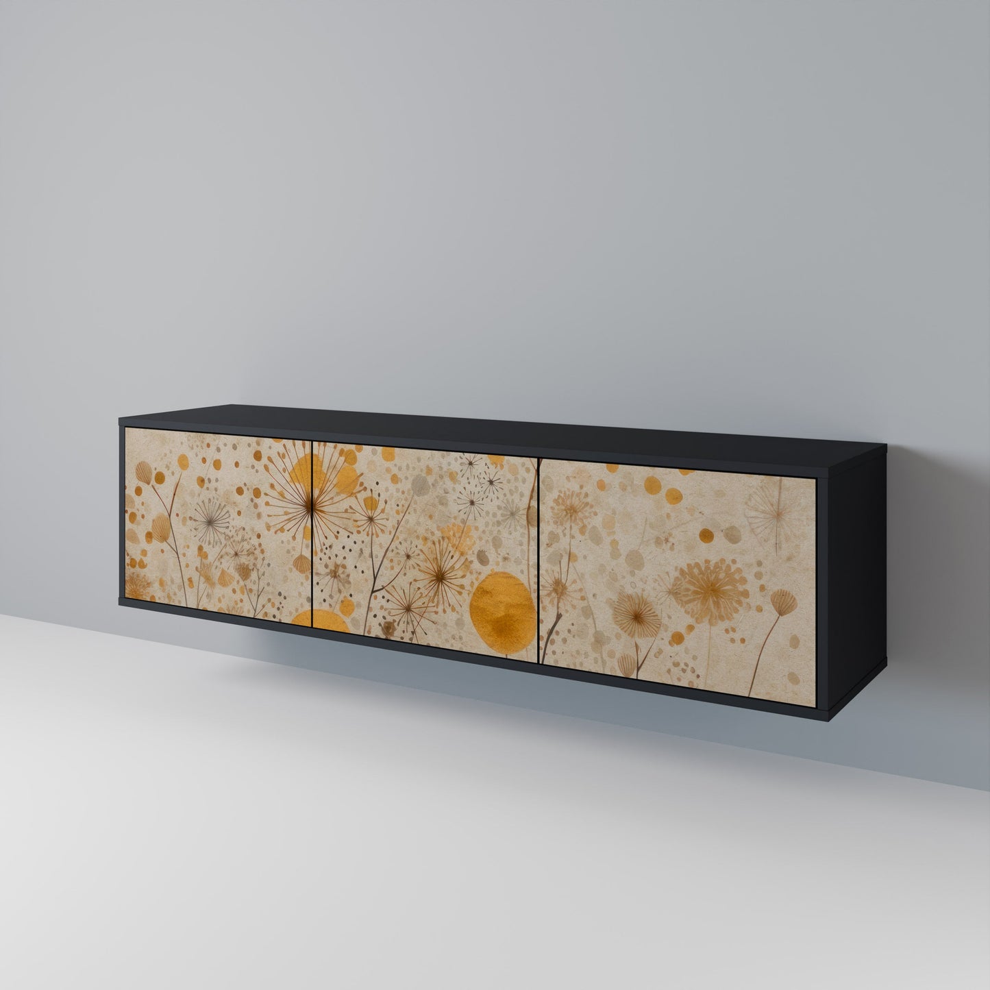 Mobile TV MORNING GLADE a 3 ante con finitura nera
