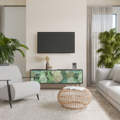 Mobile TV SUCCULENT CLUSTER a 3 ante con finitura nera