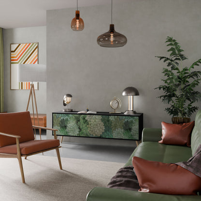 Mobile TV SUCCULENT CLUSTER a 3 ante con finitura nera