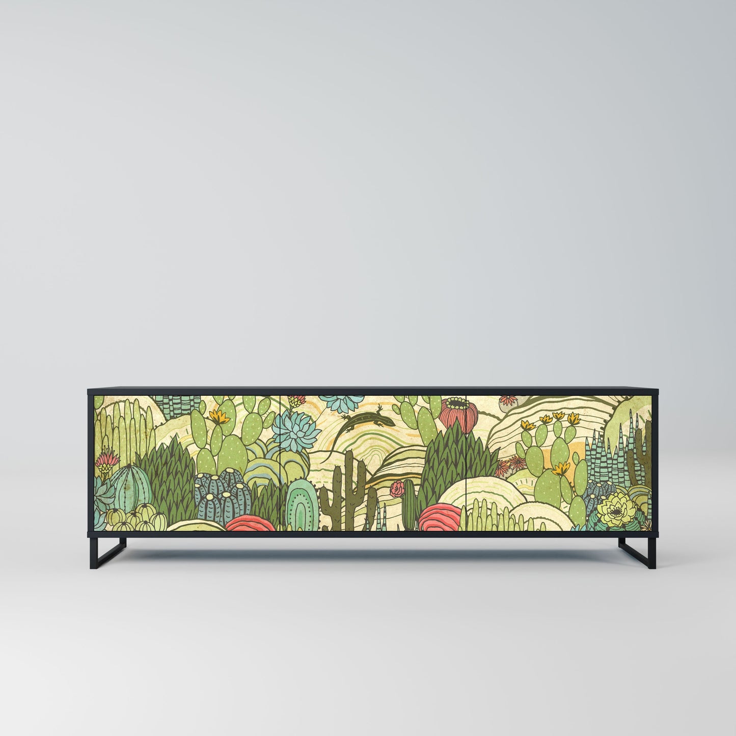 SUCCULENTS KALEIDOSCOPE Mobile TV a 3 ante in finitura nera