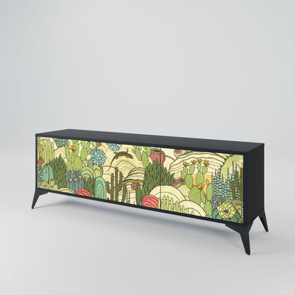 SUCCULENTS KALEIDOSCOPE Mobile TV a 3 ante in finitura nera