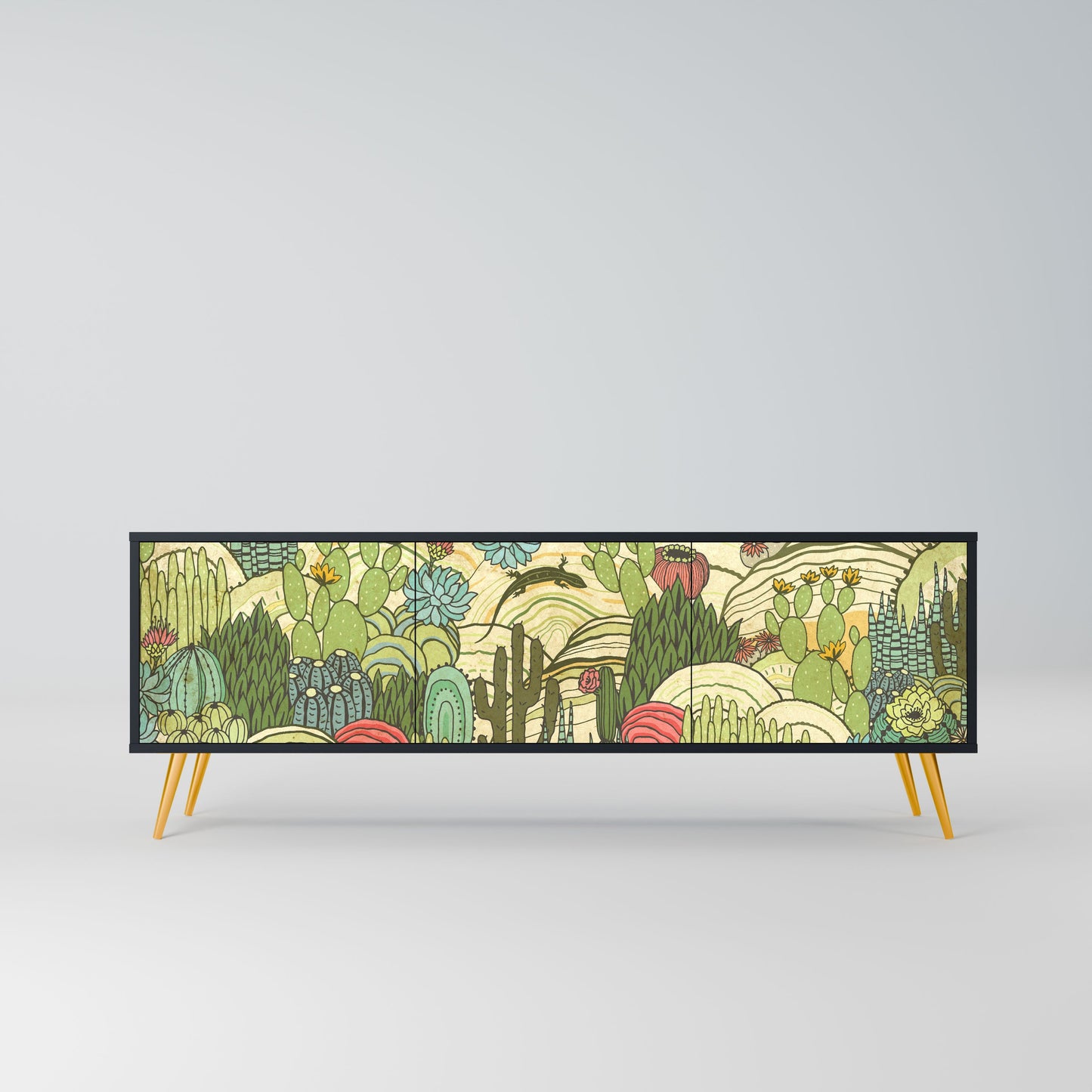 SUCCULENTS KALEIDOSCOPE Mobile TV a 3 ante in finitura nera