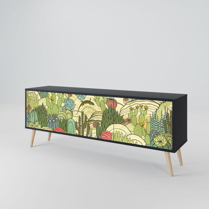 SUCCULENTS KALEIDOSCOPE Mobile TV a 3 ante in finitura nera