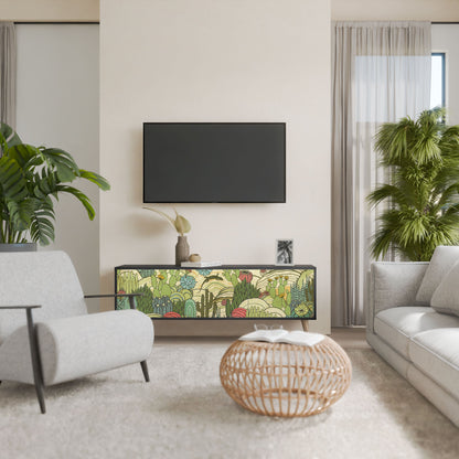 SUCCULENTS KALEIDOSCOPE Mobile TV a 3 ante in finitura nera