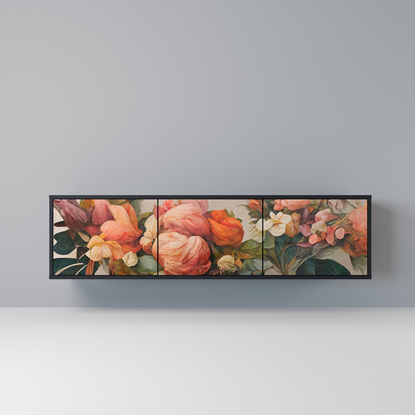 Mobile TV STYLISH BEAUTY a 3 ante con finitura nera