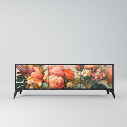 Mobile TV STYLISH BEAUTY a 3 ante con finitura nera