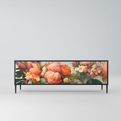 Mobile TV STYLISH BEAUTY a 3 ante con finitura nera
